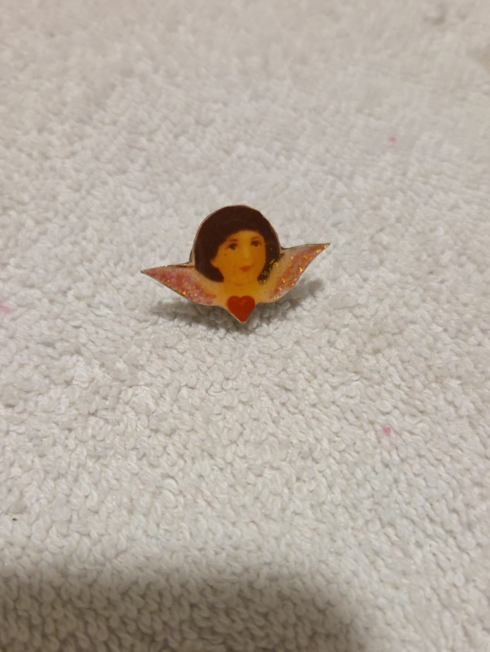 Handcrafted Pink Winged Heart Woman Enamel Pin - Women Jewelry